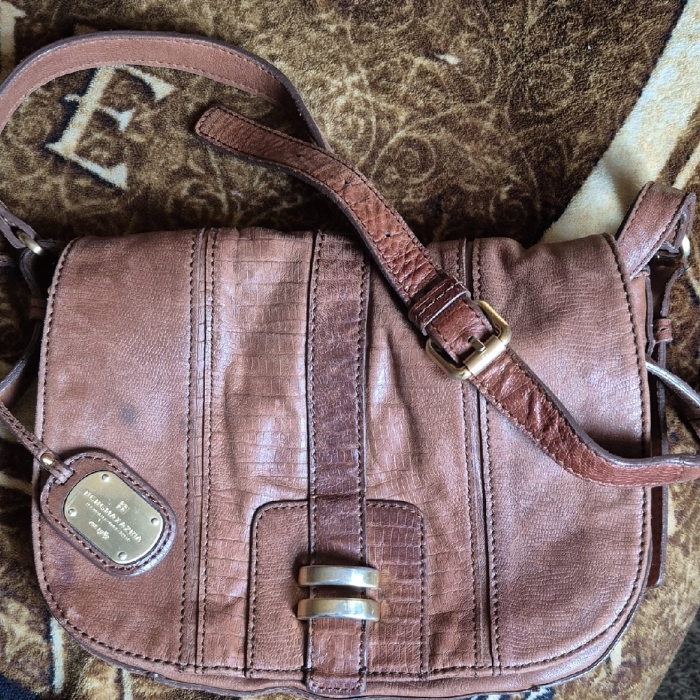 BCBG Brown Leather Crossbody Bag
